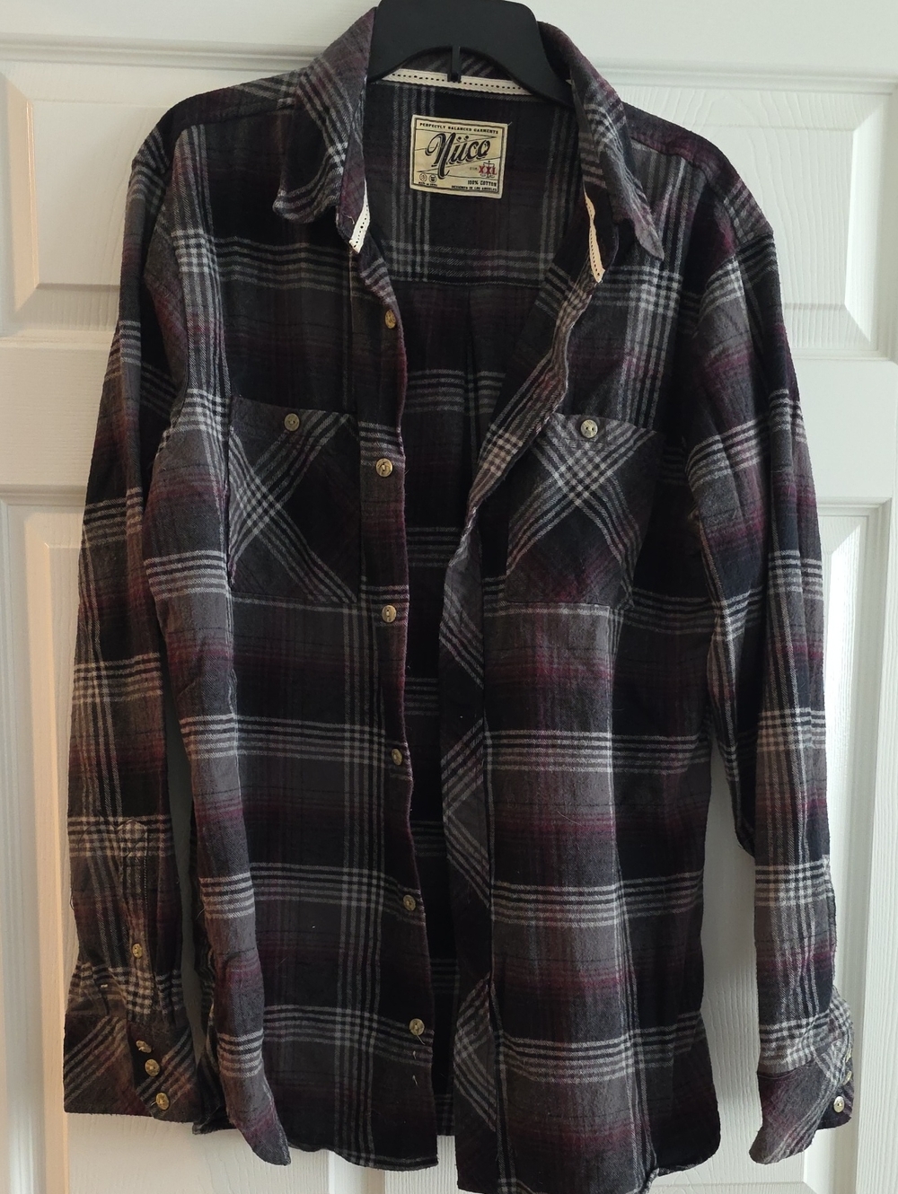 NUCO Men's Plaid Flannel Long Sleeve Button Down Shirt - Size XXL